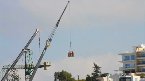 Men in crane Stock Footage 37325233