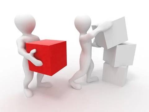 Men with cubes. Teamwork. 3d Men with cubes. Teamwork. 3d Copyright: xZoon... Stock Photos