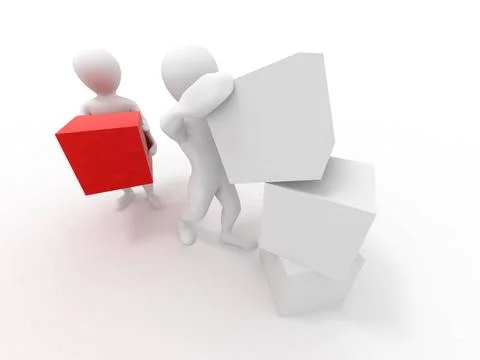 Men with cubes. Teamwork. 3d Men with cubes. Teamwork. 3d Copyright: xZoon... Stock Photos
