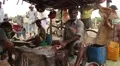 Men cutting fish and working in Sri Lanka HD Footage