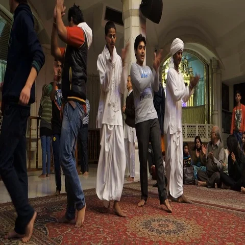 The men dance in a Hindu temple Stock Footage 69279917