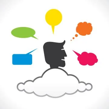 Men with different shape message bubble design vector Stockillustratie