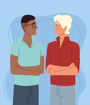 Men diversity characters Stock Illustration