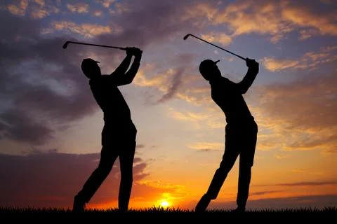 Men do golf lessons Stock Illustration