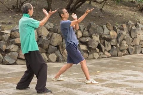 Men do wushu Stock Photos