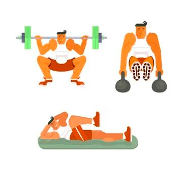 Men does the press exercises Stock Illustration