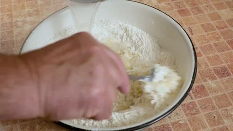 Men dough kneading Video stock 80038746