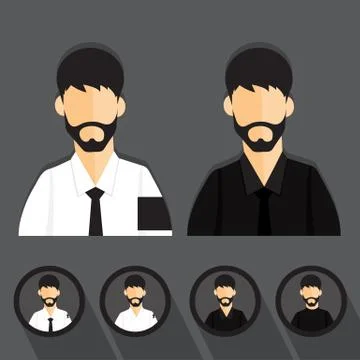 Men dressed in mourning Stock Illustration