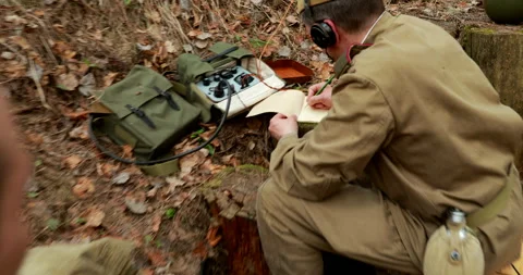 Men Dressed Like Russian Soviet Infantry Red Army Soldiers In World War II using Stock Footage 243439270