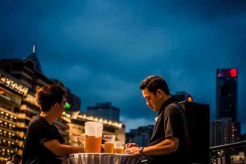 Men Drinking Beer Stock Photos