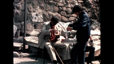 Men Drinking Tea Outdoors Video stock 278100883