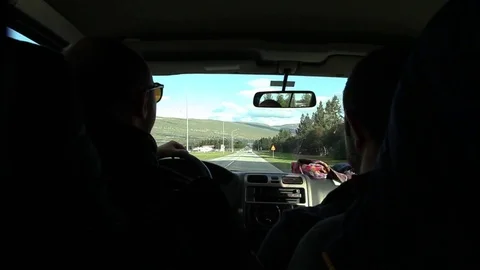 Men drive a van Video stock 84676450