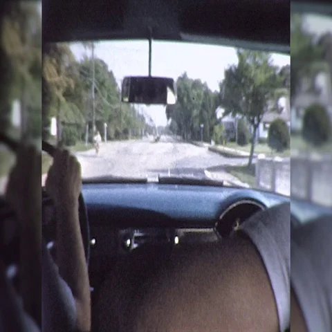 Men Driving Down Road View From Inside Car 1960s Vintage Film Home Movie  Stock Footage