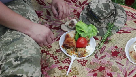 Men Eat Meat Stock Footage 92024331