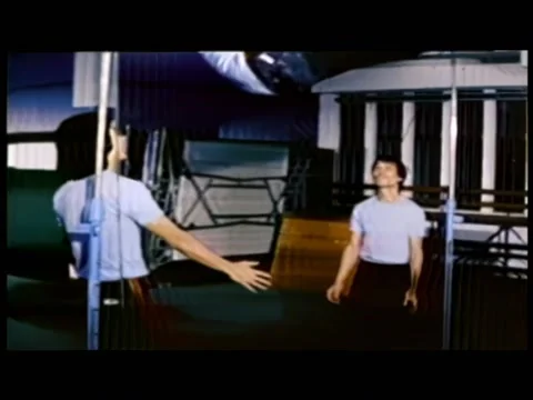 Men exercising and practicing kung fu in gym Stock Footage 260252799