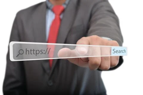 A Men exploring website Stock Photos