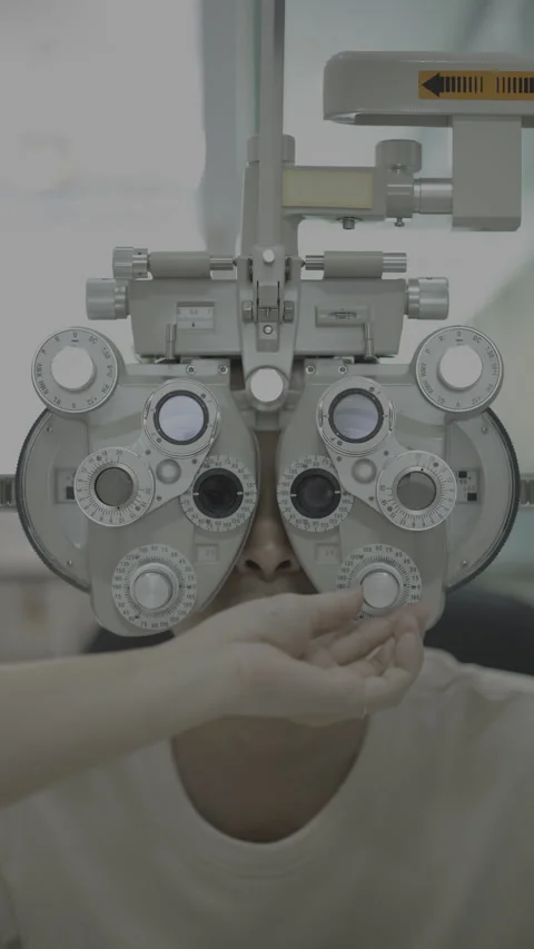 Men eye test in clinic, eye care Stock Footage 305425475