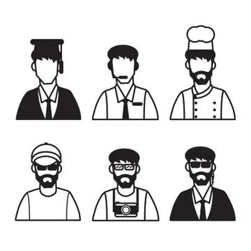 Men flat icon design on the white background. Stock Illustration