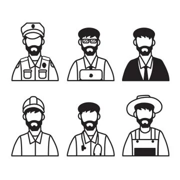 Men flat icon design on the white background. Stock Illustration