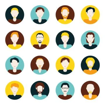 Men flat icons Stock Illustration