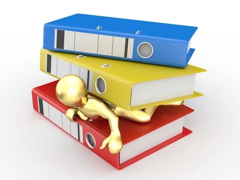 Men with folders on white isolated background. 3d Men with folders on whit... Stock Photos
