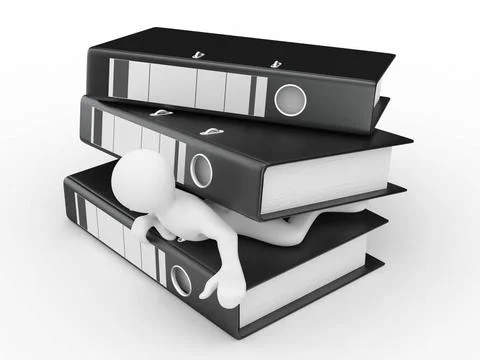 Men with folders on white isolated background. 3d Men with folders on whit... Stock Photos