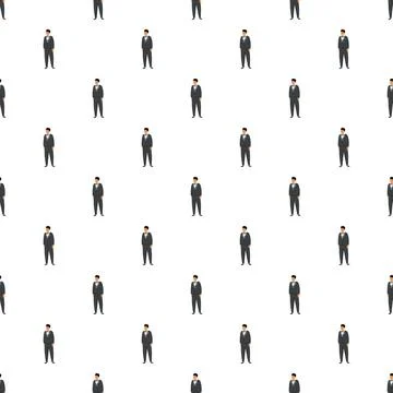 Men in formal suits seamless pattern background Stock Illustration