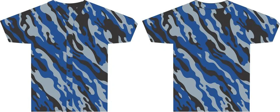 Men Full Button Crew Neck Mock Ups Shirts Vectors Stock Illustration