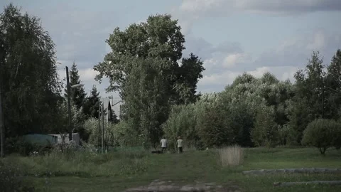 Men go to the village. Stock Footage 89901695