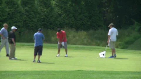Men on golf course Stock Footage 32509694