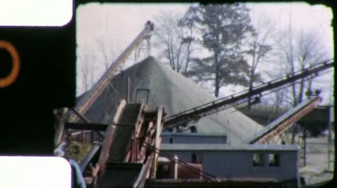 Men GRAVEL PIT Mining Construction Industry 1950s (Vintage Film Home Movie) 4633 Stock Footage 12262772