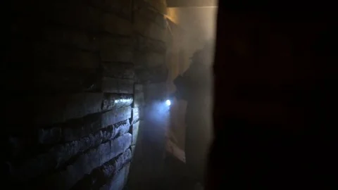 Men with guns running in sunlight Stock Footage 84281139