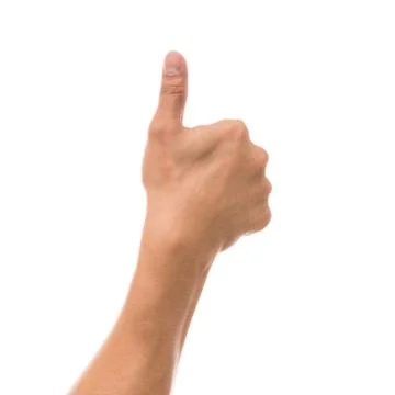 Men hand showing the multi action over white background, include clipping pat Stock Photos