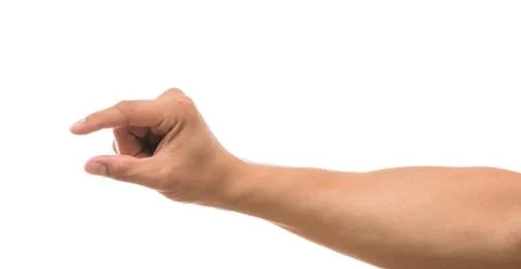 Men hand showing the multi action over white background, include clipping pat Stock Photos