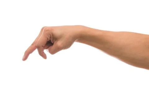 Men hand showing the multi action over white background, include clipping pat Stock Photos