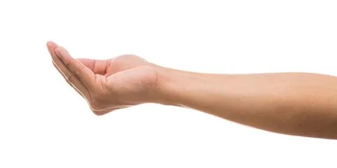 Men hand showing the multi action over white background, include clipping pat Stock Photos