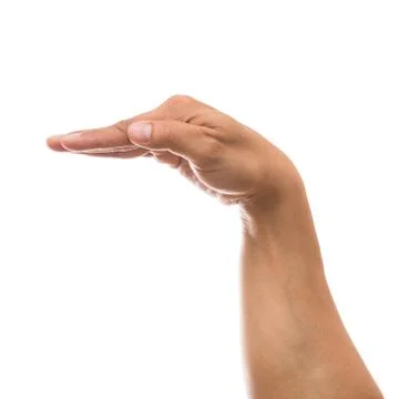 Men hand showing the multi action over white background, include clipping pat Foto stock
