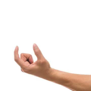 Men hand showing the multi action over white background, include clipping pat Stock Photos