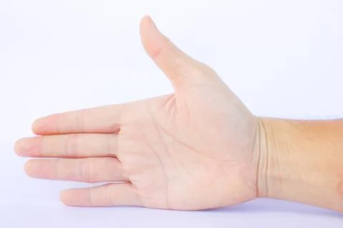 Men hand on white background Stock Photos
