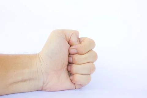 Men hand on white background Stock Photos