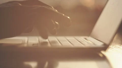 Men hands on laptop, close-up. RAW video record Stock Footage 61965666