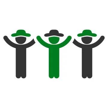 Men Hands Up Roundelay Icon Stock Illustration