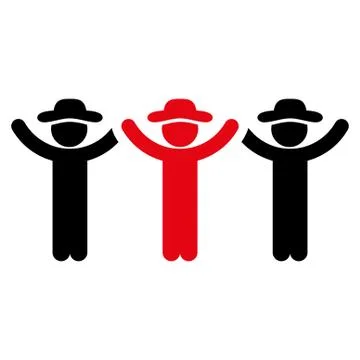 Men Hands Up Roundelay Icon Stockillustratie