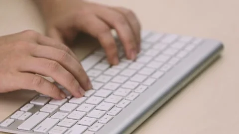 Men hands typing on the keyboard. Close-up of hands typing a business letter. Video stock 222432339