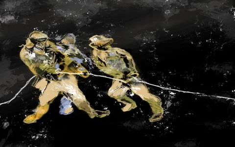 Men At Hard Work Illustrazione stock