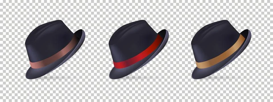 Men hat vector illustration in different colors Stock Illustration