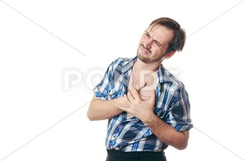Men heart hurts. Stock Photos