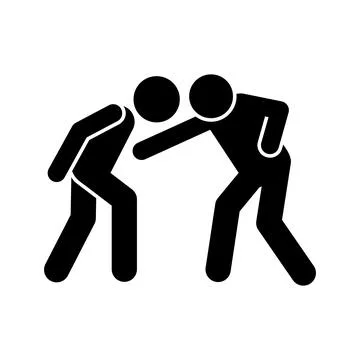 Men hit punch icon. Simple pictogram of fighting icons for ui and ux, website or Illustrazione stock