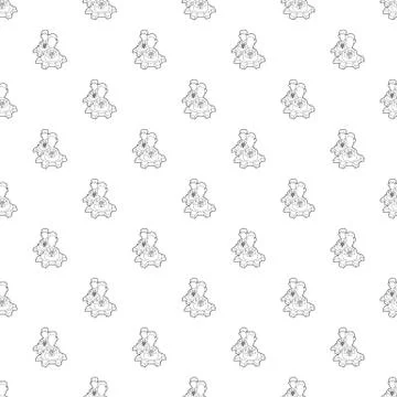 Men inside gear wheel icon, outline style Stock Illustration