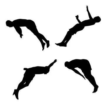 Men jumping into water Stock Illustration